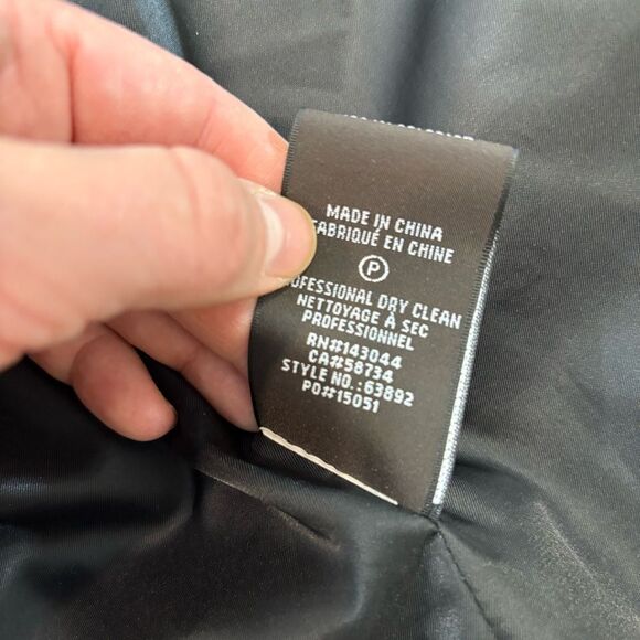 Badgley Mischka Women's Black Wool Leather Puffer Coat sz L - Picture 9 of 14